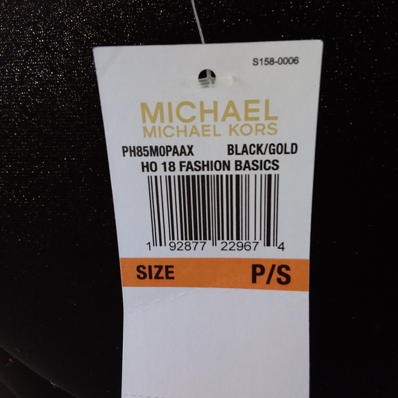 MICHAEL KORS BLACK TOP GOLD GLITTER SIZE S - Picture 6 of 8